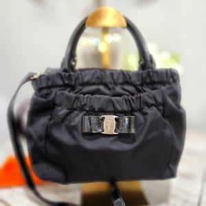 Ferragamo nylon and leather 2 way bag